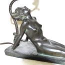 Art Deco Reclining Nude Flapper Woman Table Lamp c. 1926 Signed Electrolite Products Home Decor Lighting