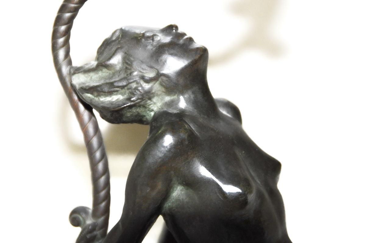 Art Deco Reclining Nude Flapper Woman Table Lamp c. 1926 Signed Electrolite Products Home Decor Lighting