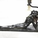 Art Deco Reclining Nude Flapper Woman Table Lamp c. 1926 Signed Electrolite Products Home Decor Lighting