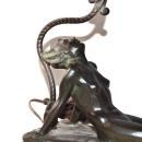 Art Deco Reclining Nude Flapper Woman Table Lamp c. 1926 Signed Electrolite Products Home Decor Lighting