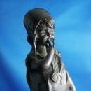 Vintage Bronze Sculpture by Juan Clara Little Girl Standing on a Stool 12 Inches Signed Home Decor