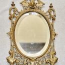 French Bronze Dore Mirror Frame Naploeon III Griffin's & Lady Head Easel Back Picture Frame