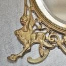 French Bronze Dore Mirror Frame Naploeon III Griffin's & Lady Head Easel Back Picture Frame