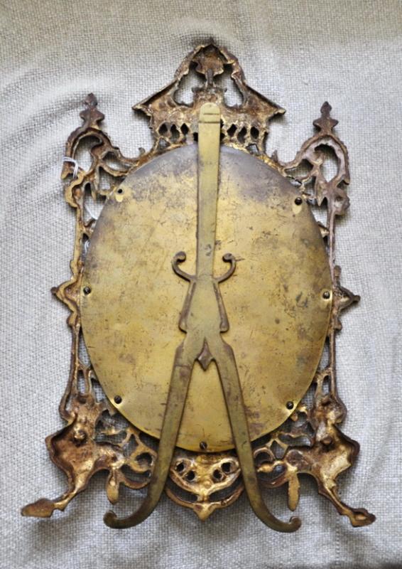 French Bronze Dore Mirror Frame Naploeon III Griffin's & Lady Head Easel Back Picture Frame