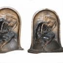 Art Deco Lady 'Hope' Bronzed Bookends by K & O George Frederic Watts Allegorical Painting