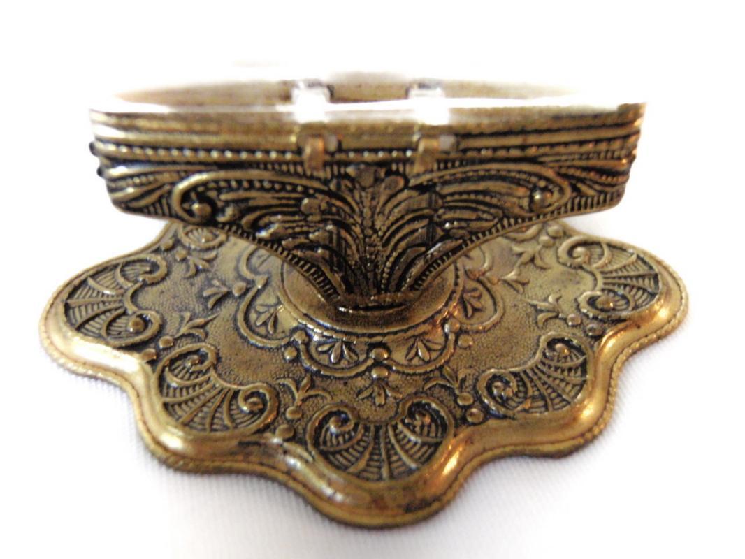 6 Art Deco Dancing Flappers Czech Intaglio Reverse Cameo Crystal Place Card Holders