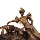Art Nouveau Solid Bronze Woman Reading in Garden Sculpture Home Decor Display