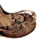 Art Nouveau Solid Bronze Woman Reading in Garden Sculpture Home Decor Display