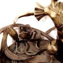 Art Nouveau Solid Bronze Woman Reading in Garden Sculpture Home Decor Display