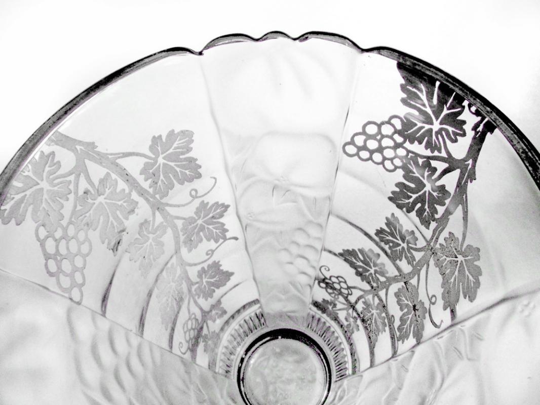 1900 - 1920 Val St. Lambert Belgian Crystal Vase with Silver Overlay and Opaque Glass