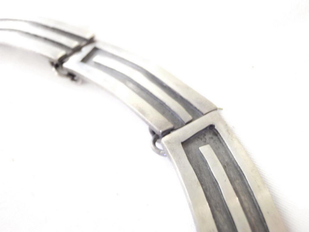 1940s Vintage Taxco Mexico 940 Sterling Silver Necklace Sg'd MS