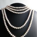 Necklace 5 Strand Soft Akoya Salt Water Cultured Pearl Necklace with Sterling Silver Heart Clasp