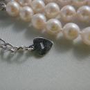 Necklace 5 Strand Soft Akoya Salt Water Cultured Pearl Necklace with Sterling Silver Heart Clasp