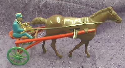 Wolverine Sulky Horse Racing ANTIQUE Windup Toy