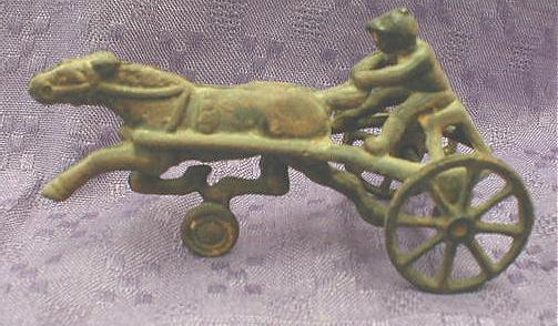 Cast Iron SULKY w/ Driver - Racing - ANTIQUE