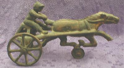 Cast Iron SULKY w/ Driver - Racing - ANTIQUE