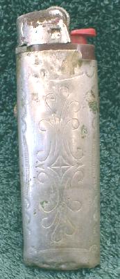 Silver Lighter Holder Deer Head & Stones - OLD