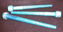 Wooden Mill Spools Bobbins (3) RARE BLUE Vintage