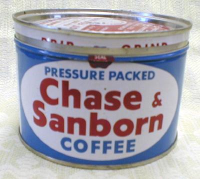 OLD Coffee Can CHASE & SANBORN 1# Tin
