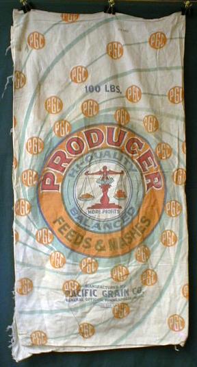 Cloth Feed Sack - PRODUCER Feeds & Mashes Old Colorful