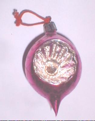 Old Glass Christmas Ornament Single Indent