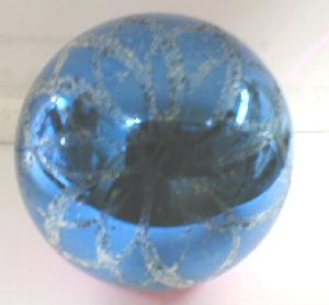 Glass Christmas Ornament w/ Poinsettia - OLD!