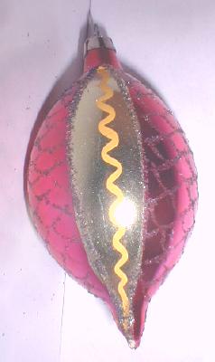 Glass Christmas Ornament OLD! Teardrop Shaped