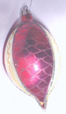 Glass Christmas Ornament OLD! Teardrop Shaped