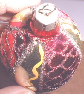 Glass Christmas Ornament OLD! Teardrop Shaped