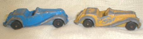 1950's Tootsietoy MG's 2 Old Vintage Toy Cars