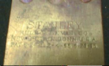 1896 STANLEY Brass & Wood Level