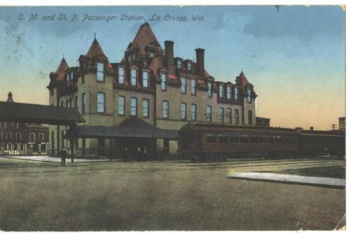 CM&StP Railroad Depot La Crosse WI - Old Post Card