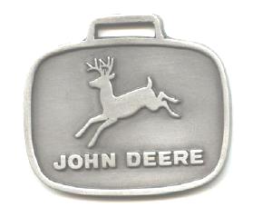 JOHN DEERE WATCH FOB 1956 Logo Fine Pewter
