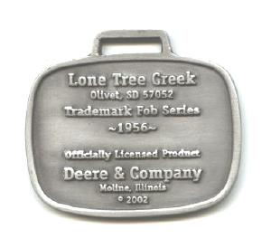 JOHN DEERE WATCH FOB 1956 Logo Fine Pewter