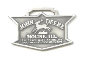 JOHN DEERE WATCH FOB 1936 Logo Fine Pewter