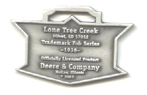 JOHN DEERE WATCH FOB 1936 Logo Fine Pewter