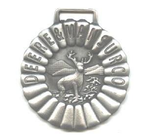 JOHN DEERE WATCH FOB 1907 Logo Fine Pewter