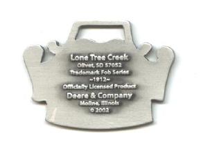 JOHN DEERE WATCH FOB 1912 Logo Fine Pewter