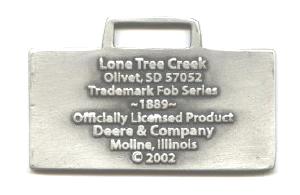 JOHN DEERE WATCH FOB 1889 Logo Fine Pewter