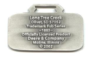 JOHN DEERE WATCH FOB 1885 Logo Fine Pewter