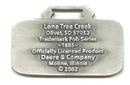 JOHN DEERE WATCH FOB 1885 Logo Fine Pewter