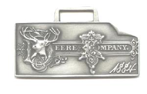 JOHN DEERE WATCH FOB 1884 Logo Fine Pewter