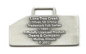 JOHN DEERE WATCH FOB 1884 Logo Fine Pewter