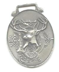 JOHN DEERE WATCH FOB 1880 Logo Fine Pewter
