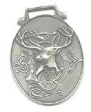 JOHN DEERE WATCH FOB 1880 Logo Fine Pewter