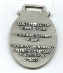 JOHN DEERE WATCH FOB 1880 Logo Fine Pewter