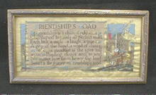 Framed FRIENDSHIP Picture Hand Colored w/ Gold OLD