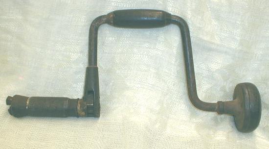 VERY OLD Brace w/ Wood Knob & Handle Carpenter Tool
