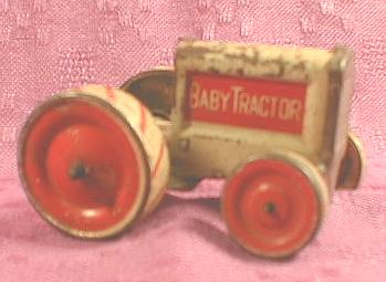 Tin BABY TRACTOR Old Rare 1916 Friction ANIMATE Toy Co