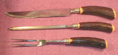 SHEFFIELD Carving Set 3-Piece BONE ANTLER